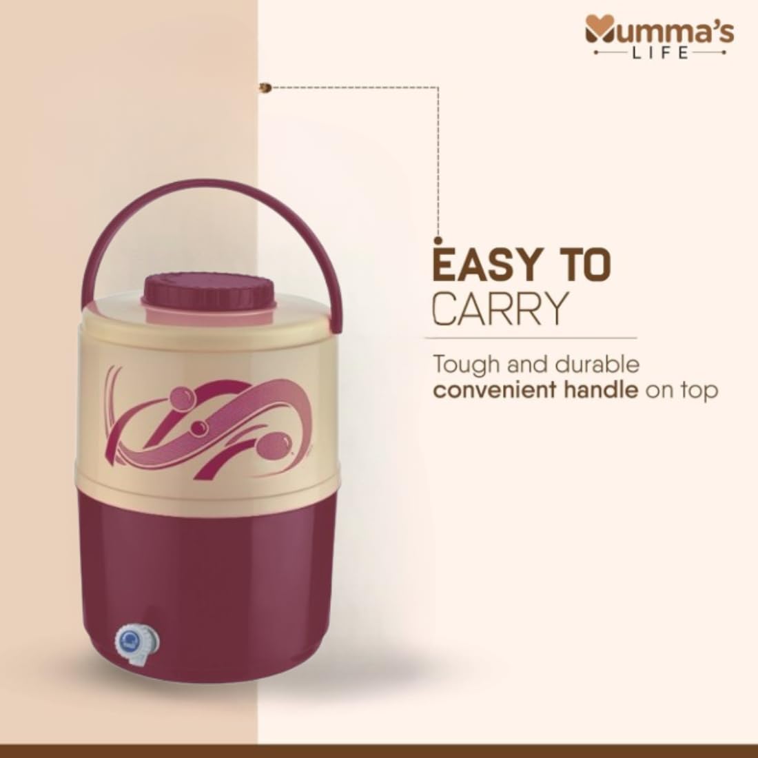 brown plastic water jug